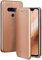 ONEFLOW Business Case für LG G8s ThinQ Handyhülle klappbar mit Standfunktion, Klapphülle Flipcase Cover Dünn, PU Leder Hülle mit Kartenfach, 360 Grad Schutzhülle, Rosegold