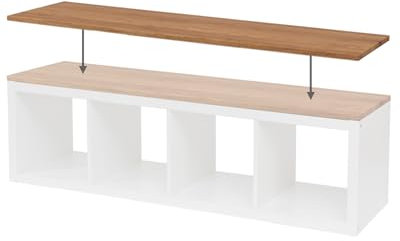 HORST Deckplatte für Kallax Regal - Elegante Massivholzplatte für I K E A Kommode - Perfekte Passform - FSC-Zertifiziert - Eiche geölt, 147 x 39 cm