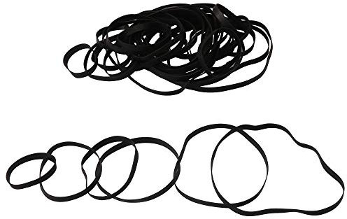 Yibuy Black Flat Cassette Tape Machine Recorder Rubber Belt 4mm/0.15inch Pack of 50