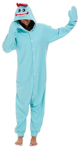 Laahoem Rick Pyjamas Unisex Erwachsene Kapuze Männer Frauen Overall Kostüm Cosplay Nachtwäsche