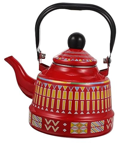 HOMSFOU Teekanne Teekessel Aus Emaille Alte Kaffeekanne Pfeifender Teekessel Türkischer Wasserkocher Für Teekocher Vintage Wasserkocher Camping-kaffeekanne Heiß - Eine Person Dropshipping
