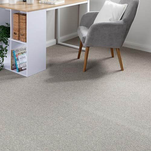 Steffensmeier Teppichboden Rhodos Meterware | Auslegware für Kinderzimmer Wohnzimmer Schlafzimmer | Beige Blau, Größe: 200x500 cm