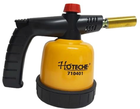 Cannello Saldatore Bruciatore a Gas ad accensione Piezoelettrica Bruciatore Saldatore a gas Butano con Piezo e Regolazione di Fiamma Cannello a Cartuccia