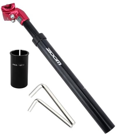 Yongness Spring Federsattelstütze mit 30,8mm Durchmesser Gefederte Aluminium Sattelstütze mit Einer Länge von 350 mm Fahrradsattelstütze mit Federung für MTB und Citybikes (Schwarz Rot)