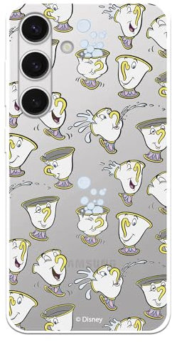 Schutzhülle kompatibel mit Samsung Galaxy S24, offizielle Disney Chip Potts zum Schutz Ihres Handys. Flexible transparente Silikonhülle mit offizieller Lizenz Die Schöne und das Biest