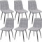 JIJIAN 6er Set Esszimmerstühle, Gepolsterte Stühle mit Leinenstoff und Schwarzen Metallbeinen, Schachbrettmuster, Esszimmerstühle für Esszimmer Wohnzimmer Schlafzimmer Küche Lounge Rezeption