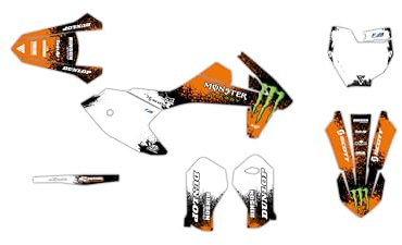 Deko-Set für Motorrad KTM SX 50 2016 bis 2023, Splash, Orange