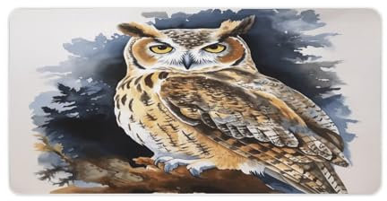 Schreibtischunterlage, Eulen-Druck, Mehrzweck-Matte, hohe Reibung, langlebige Schreibtischunterlage für Tastatur und Maus