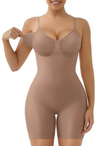 SAHPERX Body Reductor Mujer Invisible Shapewear Adelgazante y Pantalón Control de Abdomen Body Shaper Con Almohadillas Extraíbles