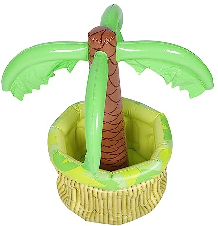 BCOATH Summer Pool Party Inflatable Palm Tree Ice Bucket Portable Cooler for Fiesta