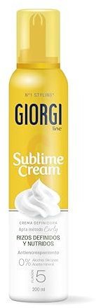 Giorgi Line Sublime Cream, Espuma en Crema para Rizos Definidos, Hidratados y Elásticos sin Encrespamiento, No Engrasa, Fórmula Concentrada 0% Alcohol 0% Siliconas, Fijación 5-200 ml