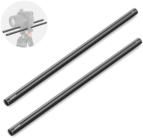 NEEWER 15mm Stange (16/40cm lang, 2er Pack), Aluminiumlegierung ausziehbare 15mm Verlängerungsstangen für LWS Rod Schienensystem Schulter Rig Video Rig Grundplatte, SR024