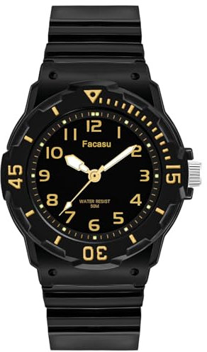 Facasu Analoge Kinderuhr für Jungen Mädchen,50M wasserdichte Quarzuhr für Kinder,Weiches Armband,leicht lesbare Uhr für Kinder Kleinkinder Lernen die Uhrzeit im Alter von 4–12 Jahren