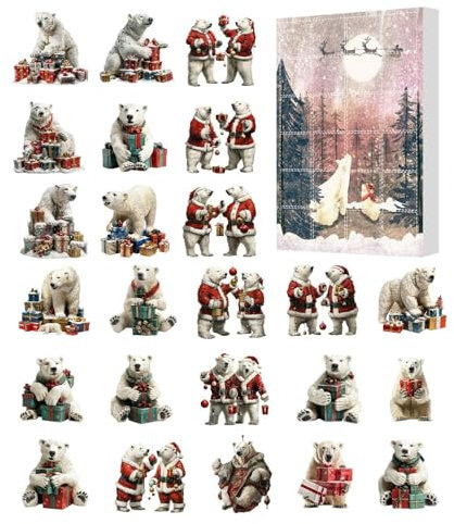 Eisbär Adventskalender 2024, Kinder Adventskalender 2024, Niedlicher Eisbär Adventskalender 2024, Spielzeug Adventskalender 2024, Weihnachten Adventskalender 2024