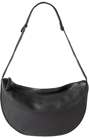 HOLZRICHTER Berlin - Halbmond Umhängetasche in Leder, Schultertasche 42x28x12cm, Echtleder Crossbody Bag, Moon Bag, in Schwarz, Braun und Rot