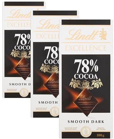 Lindt EXCELLENCE Dark 78% Cocoa Chocolate Bar - 100 g (Pack of 3)