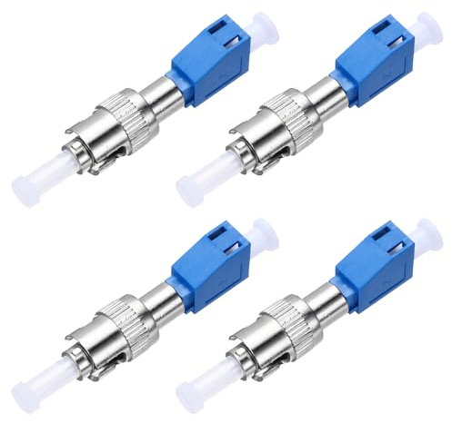 sourcing map Fiber Optic Coupler ST to LC Single Mode Simplex Fiber Optical Cable Adapter Fiber Optic Converter Connectors for Network Internet, 4 Pack