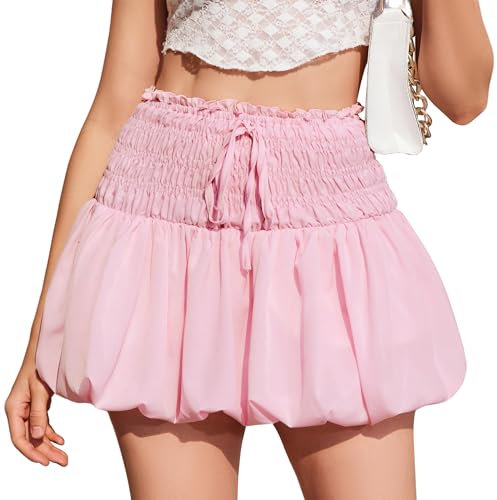Berylove Rock Mit Taschen Minirock Damen Elegant Skaterrock Rosa BLP6012 Rosa S