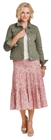 Amber Ladies Stretch Cotton Western Style Jacket, Classic & Versatile Women's Layering Jacket with Stud Fastening