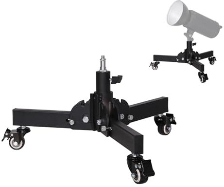 XPAISYQC Trépied pliable haute performance avec roulettes, pour boîte à lumière, COB ou lumière unique, réflecteur et autres équipements photo, pour portraits, nature morte, vidéos en studio/plein air