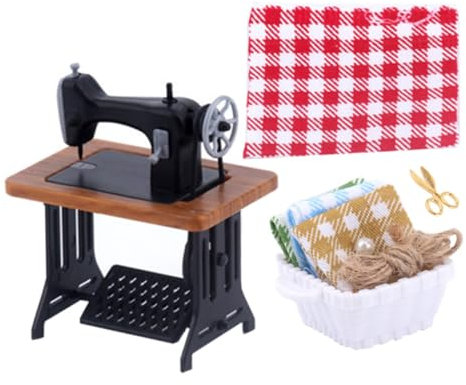 BESPORTBLE 1Satz Vintage Nähmaschine Für Puppenhaus Retro Nähmaschinen Modell Mit Puppenhauszubehör Und Puppenhaus Ornament Für Kreative