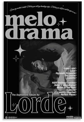 Lorde Poster, ästhetische Wandkunst, Leinwand, Vintage-Poster, dekoratives Gemälde für Wohnzimmer, Schlafzimmer, Dekoration, 30 x 45 cm, ungerahmter Stil