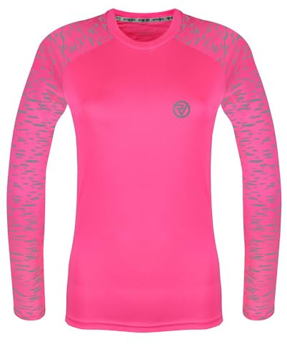Proviz Womens REFLECT360 Sports T-Shirt – Reflective, Long Sleeve, Fluorescent Running Top for Women, Gym Top, Hi Vis Ladies Running Top Burgundy