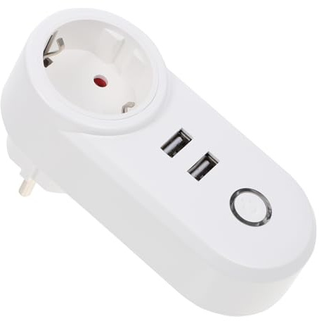 Kisangel Enchufe Inteligente Doble USB y Wifi Hogar Enchufe Programable Wifi Hogar para Cocina Oficina o Dormitorio