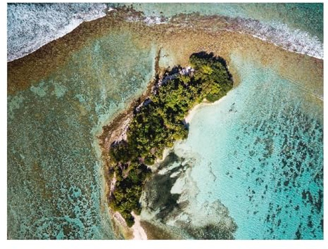 Jigsaw Puzzles for Adults 500 Pieces -Ocean,Island,Aerial View,Water,Palm Trees 52x38cm