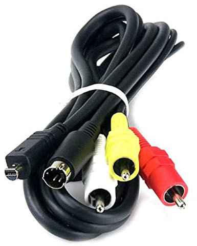 TV Lead for Sony DCR-DVD306, DCR-DVD308, DCR-DVD310, DCR-DVD403, DCR-DVD404, DCR-DVD405, DCR-DVD406, DCR-DVD408 and DCR-DVD410 Camcorder - AV/AUDIO VIDEO Cable - Replacement for VMC-15FS