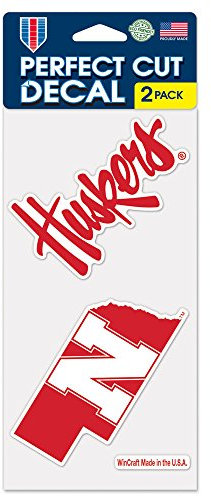 Wincraft NCAA University of Nebraska Perfect Cut Aufkleber (2 Stück), 10,2 x 10,2 cm
