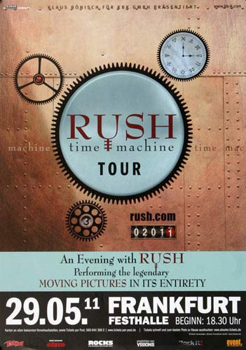 Rush - Time Machine, Frankfurt 2011 » Konzertplakat/Premium Poster | Live Konzert Veranstaltung | DIN A1 «