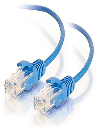 C2G Legrand Cat6 Slim Ethernet Cable, Snagless Unshielded Cat6a Patch Cable, Blue Slim Network Patch Cable, 1 Foot Snagless UTP Ethernet Cable, 1 Count, C2G 01072