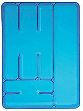 Excelsa Portaposate Rainbow 6 Scomparti, Polipropilene, Azzurro