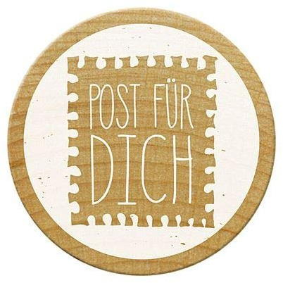 Woodies Stempel Post für Dich, Holz, 3,4 x 3,4 x 3,5 cm