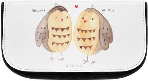 Mr. & Mrs. Panda Kosmetiktasche Eulen Liebe - Geschenk, Wortspiel lustig, Make-Up Tasche, Paar, verliebt, Kosmetik Tasche, Owl, glücklich, Freund,