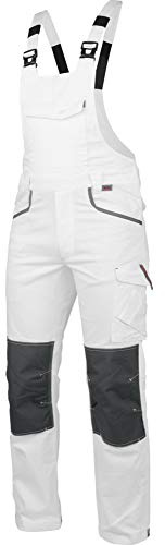 WÜRTH MODYF Arbeitslatzhose Stretch X - professionelle Arbeitshose für Herren - Latzhose mit Reißverschluss - in der Größe 52 in Weiss