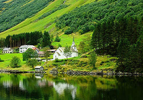 hansepuzzle 73952 - Fjord Puzzle 130 Teile - Natur Motiv mit hochwertiger Aufbewahrung: Kartonbox und wiederverschließbarem Beutel - Format 28,7 × 20 cm