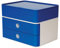 HAN Schubladenbox Allison SMART-BOX plus mit 2 Schubladen, Trennwand sowie Utensilienbox, inkl. Kabelführung, stapelbar, Büro, Schreibtisch möbelschonende Gummifüße, 1100-14, hochglänzend royal blue