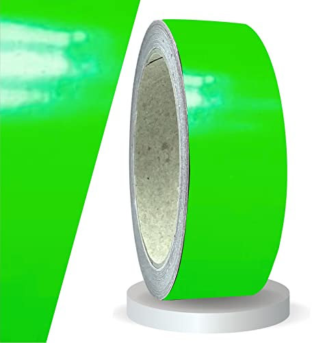siviwonder Zierstreifen Klebeband Klebefolie Cast-PVC selbstklebend fluoreszierend Neon Grün 40 mm x 10 m Auto Dekor Aufkleber Warnstreifen Pinstripe Tape Felgenband Boot Fahrzeug Modellbau
