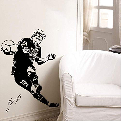Wandaufkleber Dekoration 86 Cm * 58 Cm Fußballstar Messi Schießen Silhouette Wandaufkleber Studentenwohnheime Schlafzimmer Wanddekoration Poster Aufkleber D39