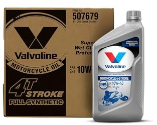 Valvoline 4-Stroke Motorcycle Full Synthetic SAE 10W-40 Motor Oil 1 QT, Case of 6