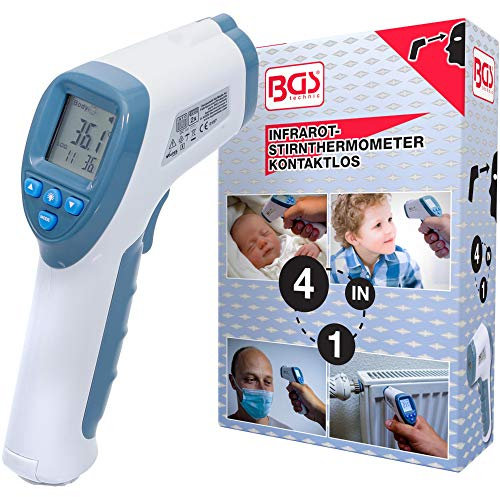BGS 6006 | Stirn-Fieber-Thermometer | Infrarot kontaktlos | für Baby, Kind, Erwachsene + Objekt-Messung | 0 - 100°