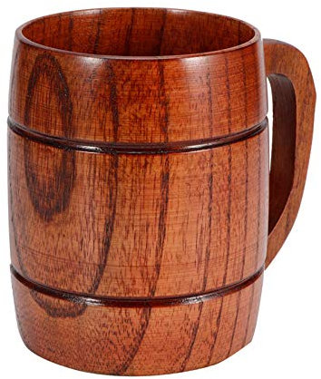 Taza de madera de azufaifa con asa, taza de desayuno, taza de cerveza, té de hierbas, taza de madera, taza Mr Wonderful, taza de café Abystyle, grande