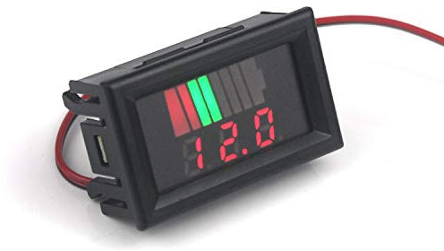 Taikuwu DC 12-60V Digital Battery Voltage Meter Power Gauge, 2 Wires Power Voltage Monitor for Electric Vehicle, Power Display Voltmeter Suitable for Lead-acid/Lithium Battery