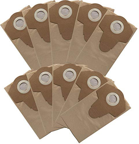 Grizzly Tools 10x Papierfilterbeutel passend für Aldi Workzone Nass-Trockensauger Staubbeultel Filterbeutel für Nass-Trocken-Sauger Staubfangsack Papp Filterbeutel