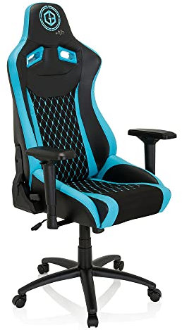 hjh OFFICE 734232 Gaming Stuhl GAMEBREAKER SX 04 Kunstleder/Stoff Drehstuhl mit hoher Rückenlehne, Schwarz/Türkis