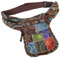 GURU SHOP Stoff Sidebag & Patchwork Hüfttasche, Goa Gürteltasche, Bauchtasche aus Nepal - Braun, Herren/Damen, Baumwolle, Size:One Size, 28x20x3 cm, Festival- Bauchtasche Hippie