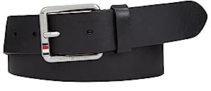 Tommy Hilfiger Herren Gürtel Casual 3,5 cm Ledergürtel, Schwarz (Black), 90