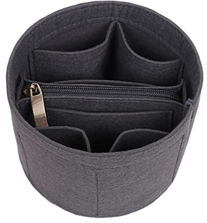 Perfeclan Damen-Kosmetiktasche, modisch, Handtasche, Innenfächer, rund, praktisch, Tragetasche, Organizer, Gepäck, Mehrzweck-Aufbewahrungskoffer, GRAU
